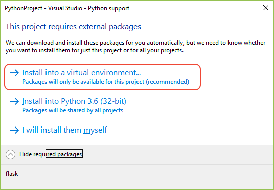 Installing Flask into a virtual environment