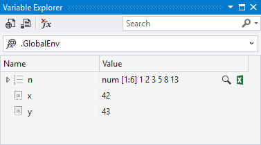 Variable explorer window in Visual Studio