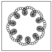 An example of a spiral circle drawn by a canvas animation.