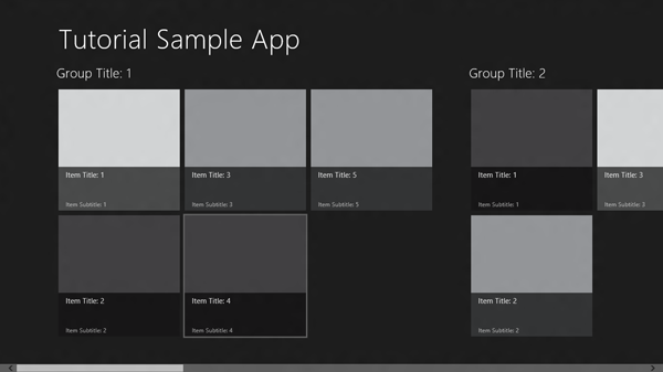 An app using the Grid App template