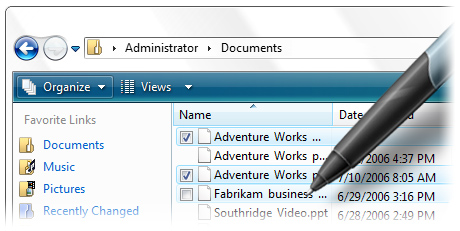 check boxes appear next to items in Windows Explor