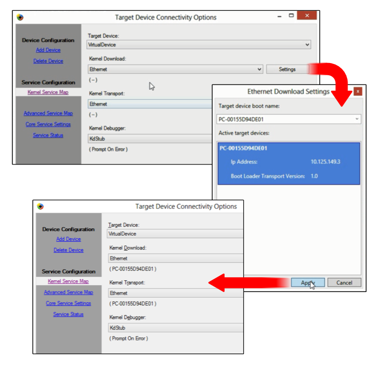 Connect a target device in Visual Studio 2012
