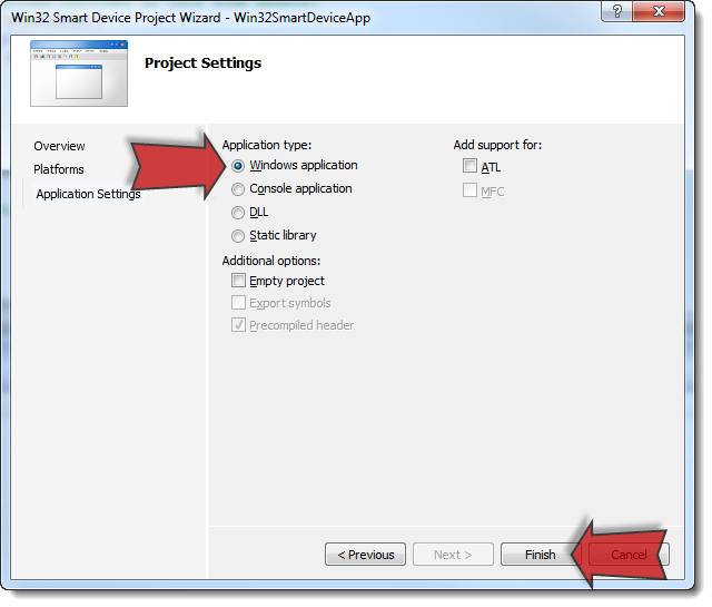 The Project Settings dialog box
