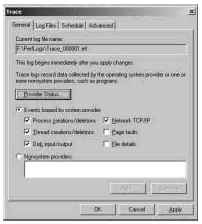 Figure 3-16: Use the General tab to select the provider to use in the trace.