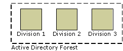 Figure 3: A single forest design for an organization with three divisions