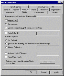 Figure 11.114: EricW dial-in permissions
