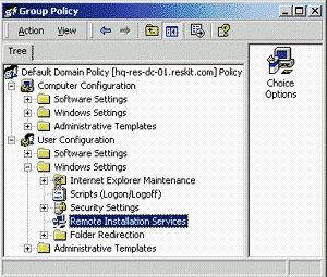 Figure 7: Group Policy RIS Choice Options