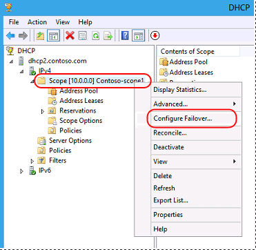 Step-by-Step: Configure DHCP for Failover | Microsoft Docs
