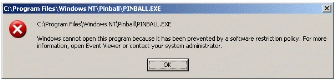 Figure 9: Error message received in the Windows Explorer