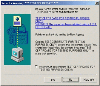 Figure 12: Verifying a signed file