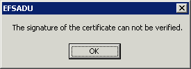 Figure 7: . Failed check of certificate revocation status