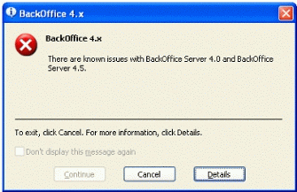 Figure 1: Application Help message for a program incompatible with Windows XP.
