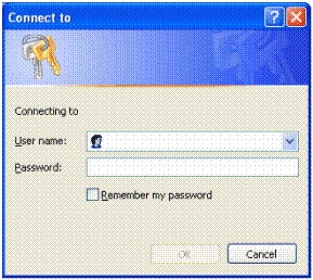 Figure 4: Prompt for Credentials User Interface