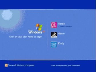 Figure 1: Personal Logon and Fast User Switching Welcome screen