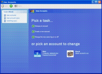 Figure 11: a Friendly Password Management UI (Windows XP Home Edition and Windows XP Professional in a Workgroup)