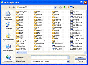 Figure 2: Using the Add Application dialog box to select an executable file to test