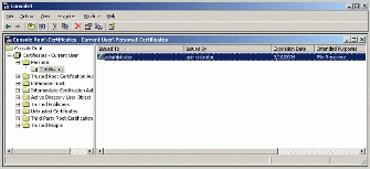 Figure 12: Working with the file recovery certificate