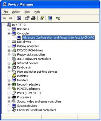 Figure 29-5 Using Device Manager to determine ACPI functionality