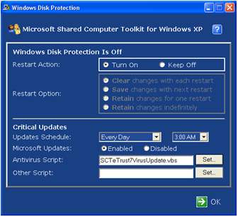 Figure 6.1 The main screen of the Windows Disk Protection tool