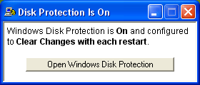 Figure 6.2 The Disk Protection Is On popup