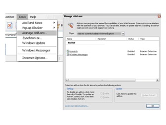 Figure 3.14 Manage Add-ons interface