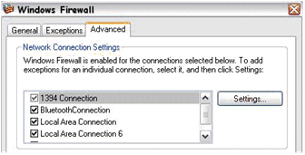 Figure 3.16 Windows Firewall interface specific configuration