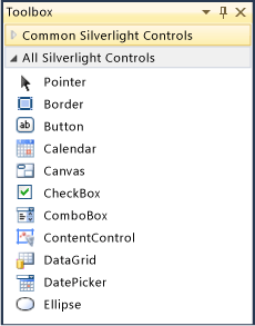 Silverlight XAML controls in the Toolbox