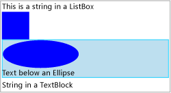 A ListBox that contains strings and UIElements.