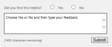 This feedback tool appears at the end of each Project Server library article on TechNet.
