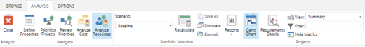 Analyze Resources option in toolbar.