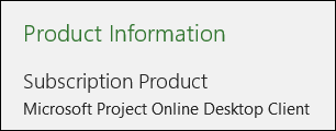 Project Information for Project Online Desktop Client.