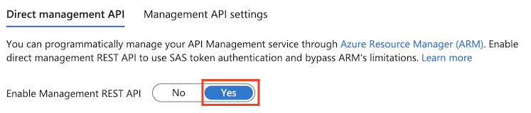 Enable API Management API in the Azure portal