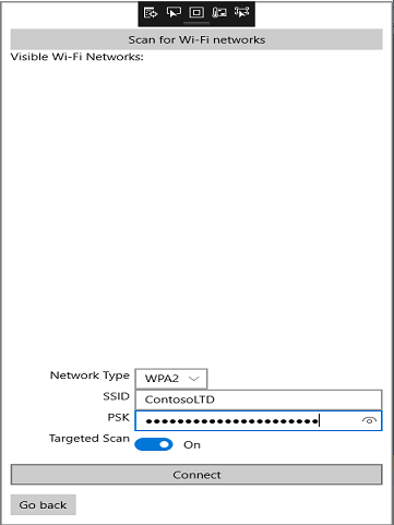 Configure settings for hidden network