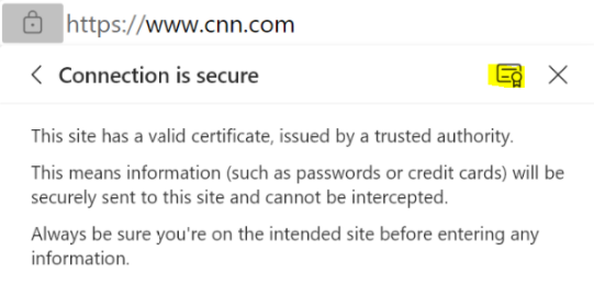 certificate icon on web page