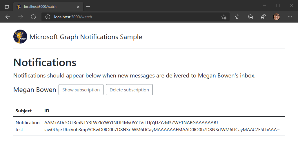 A screenshot of the user inbox notifications page