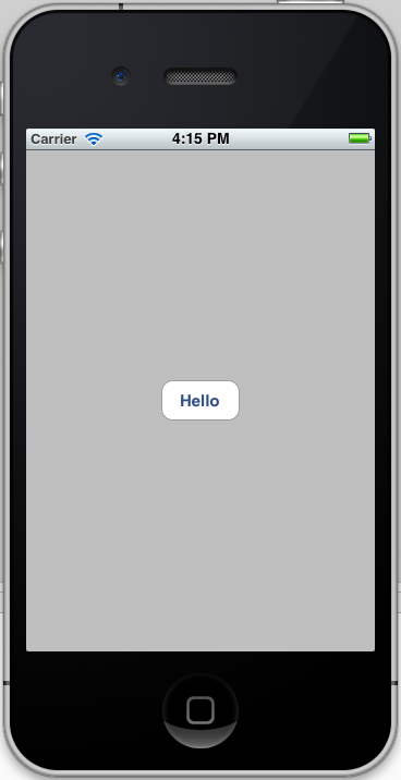 App screenshot with a button