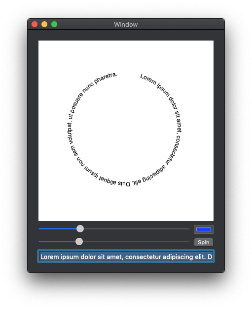 Text wrapped around a circle in a Mac spp