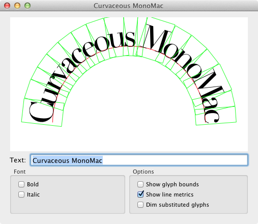 CoreTextArcMonoMac application screenshot