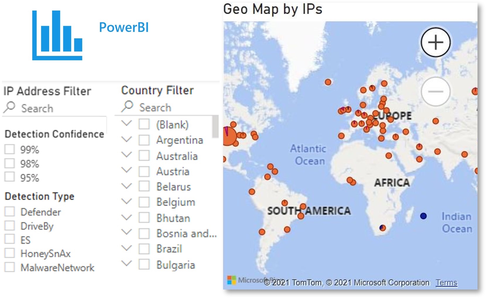 Geo map of IPs