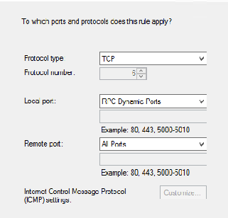 Screenshot of confirmation window which includes the protocol type, protocol number, and remote port fields.