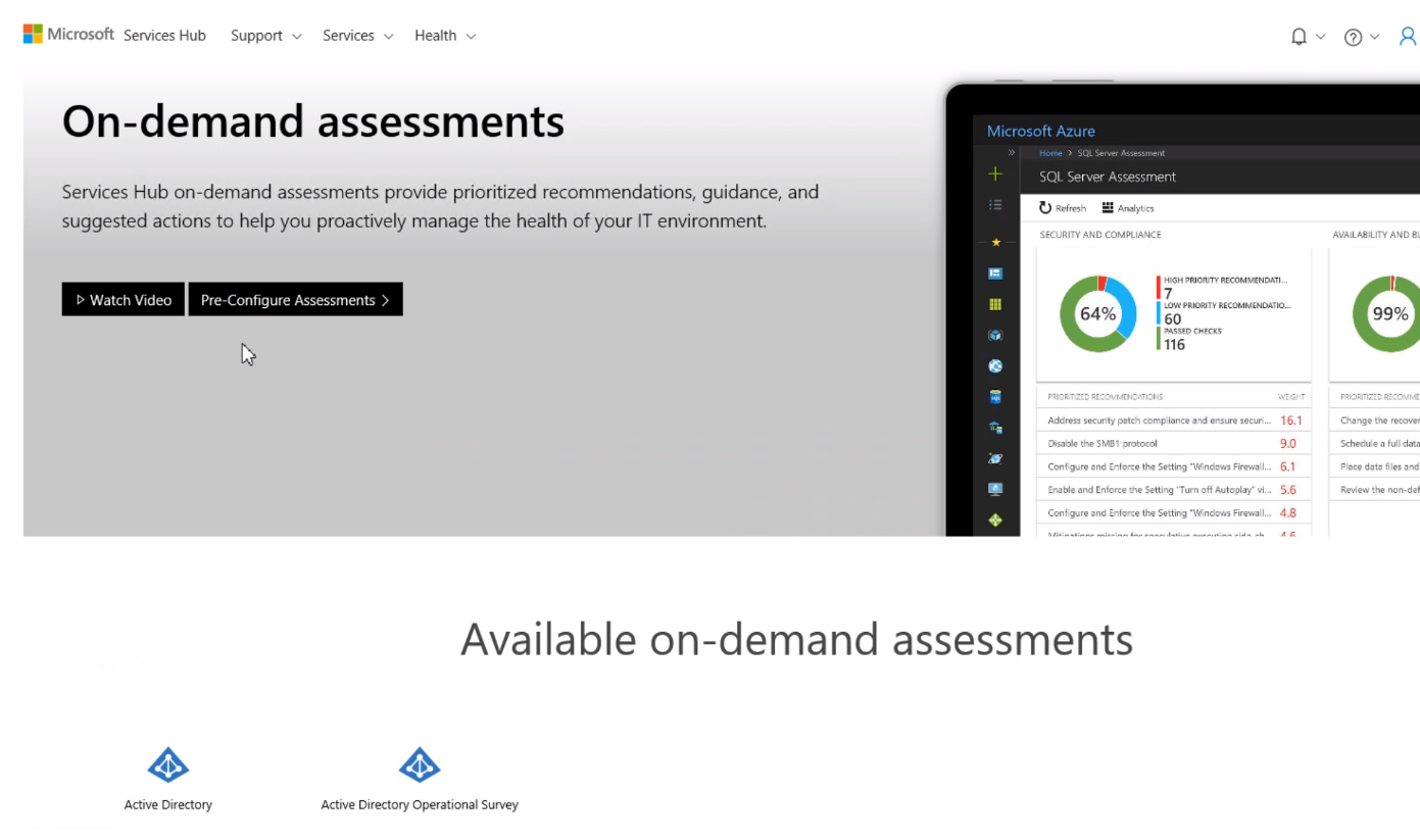 The On-Demand Assessments page with the Preconfigure Assessments button highlighted.