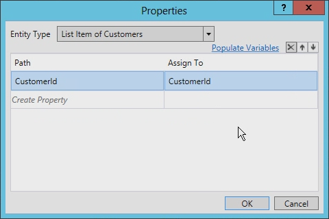 Figure 4. Properties dialog from the activity
