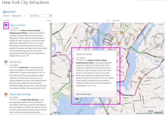 User experience of pusphins on a map view
