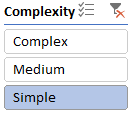 Filter on complexity = simple