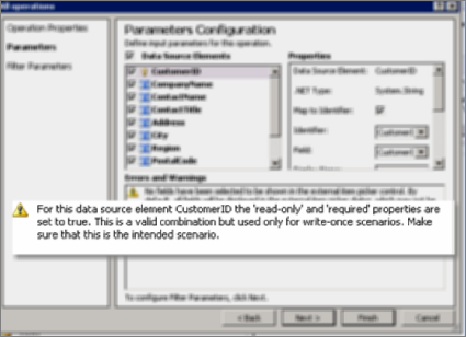 Screenshot 2 of the All Operations dialog in SharePoint Designer. This page shows warnings that explain settings for key properties on the list.