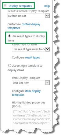Expand Display Templates Section
