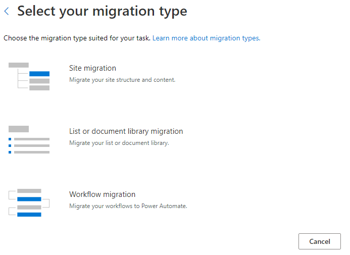 Select workflow migration