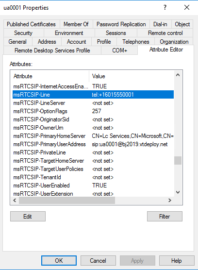 Active Directory users and computers tool.