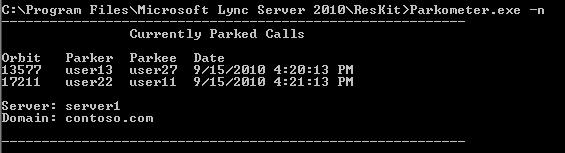 Currently-parked calls in Call Parkometer.