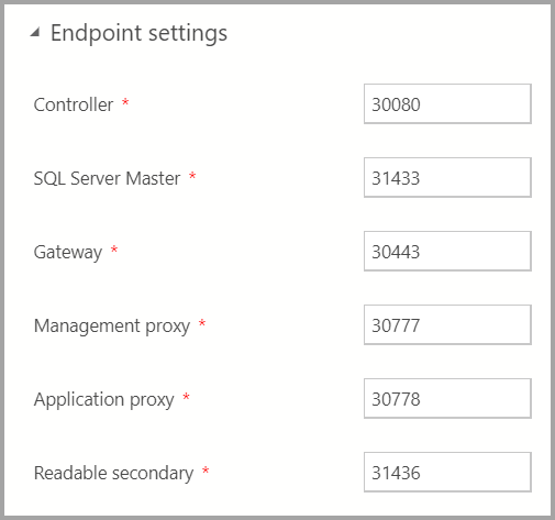 Endpoint settings